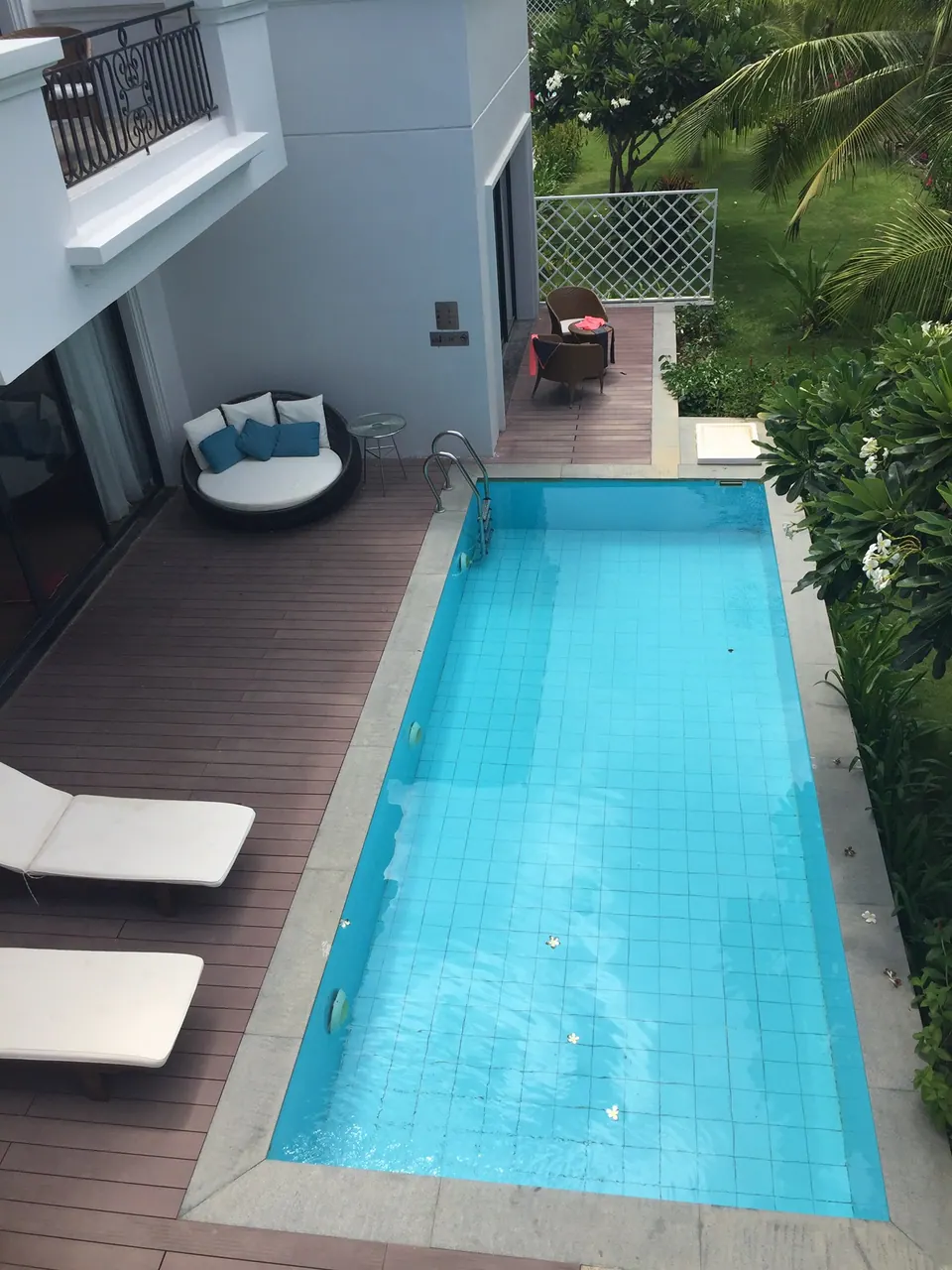 The swimming pool of a villa at Vinpearl Discovery 1 Nha Trang.